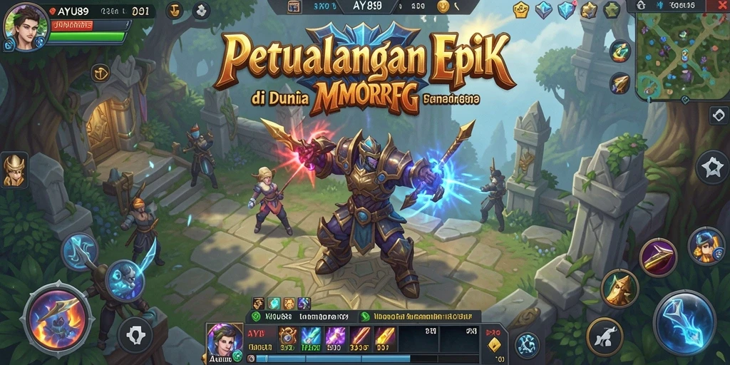 Tangkapan layar gameplay AYU89 saat menjelajahi dunia fantasi.