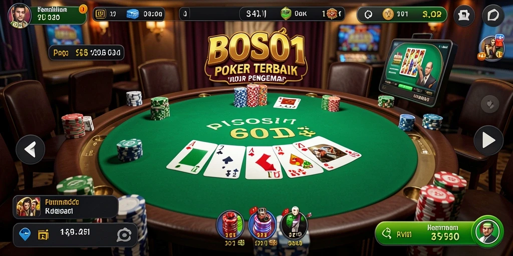 Tampilan gameplay Poker seru di BOS01.