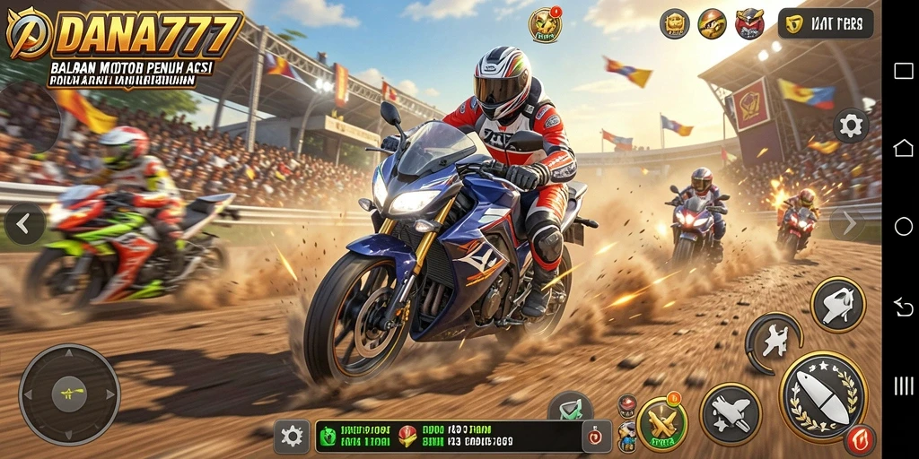 Gameplay seru DANA777 dengan berbagai trek balapan menantang.