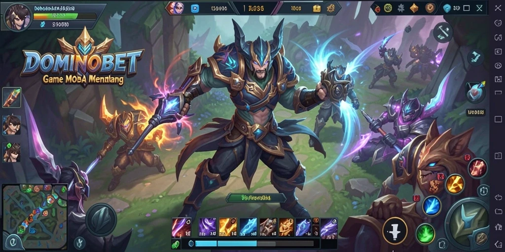 Tampilan gameplay seru dari game MOBA DOMINOBET dengan grafis menawan.