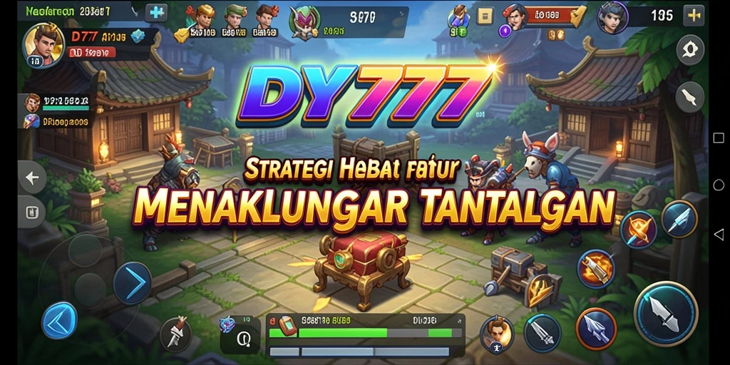 Tangkapan layar gameplay DY777 yang menampilkan pertempuran strategis yang seru.
