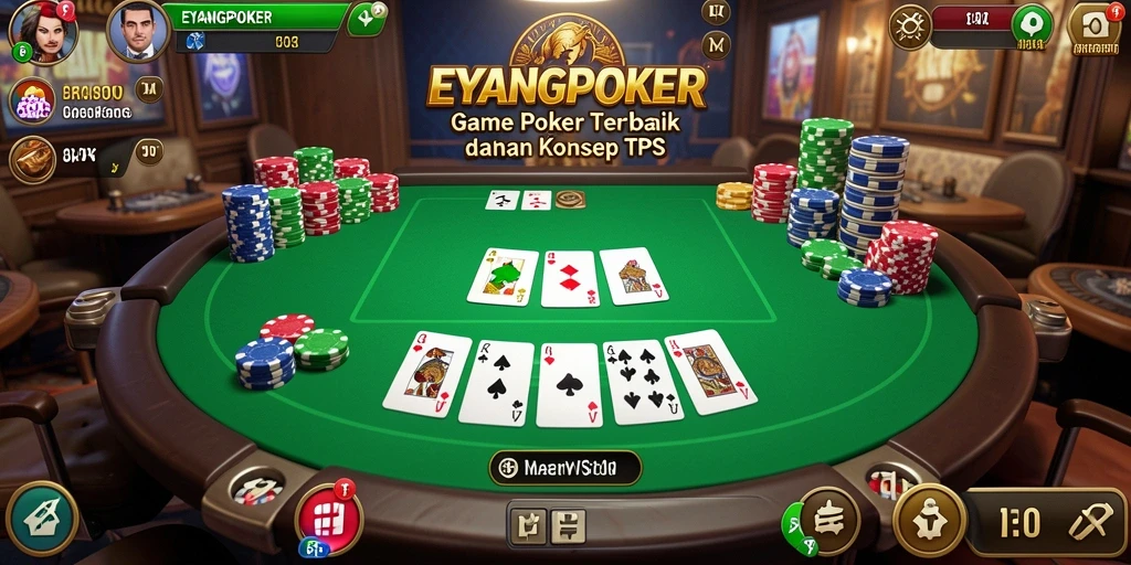 Tampilan gameplay seru EYANGPOKER dengan pemain dari seluruh dunia.