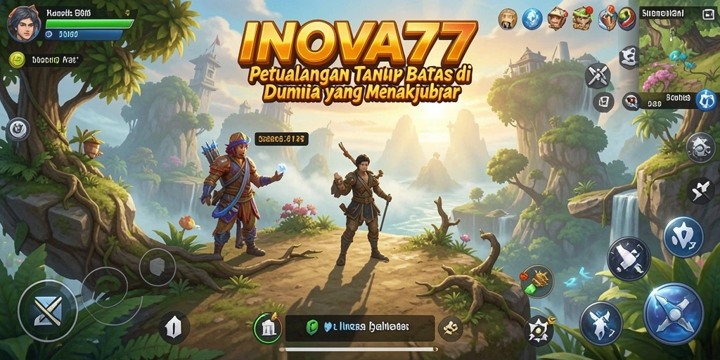 Tampilan gameplay INOVA77 yang penuh aksi dan eksplorasi seru.