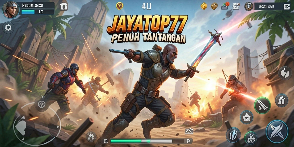 Screenshot gameplay JAYATOP77 menampilkan aksi seru dalam pertempuran.
