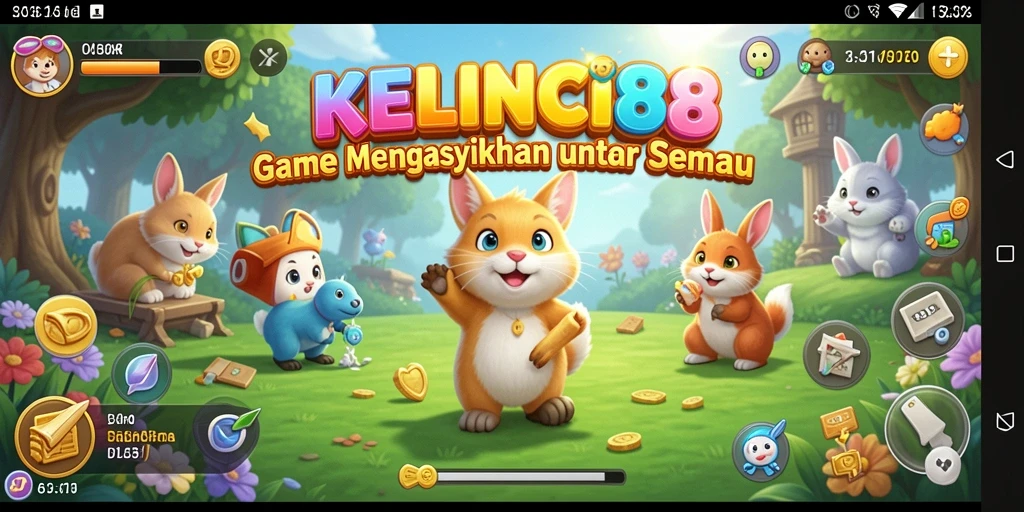 Tampilan gameplay KELINCI88 yang menarik dan penuh warna.