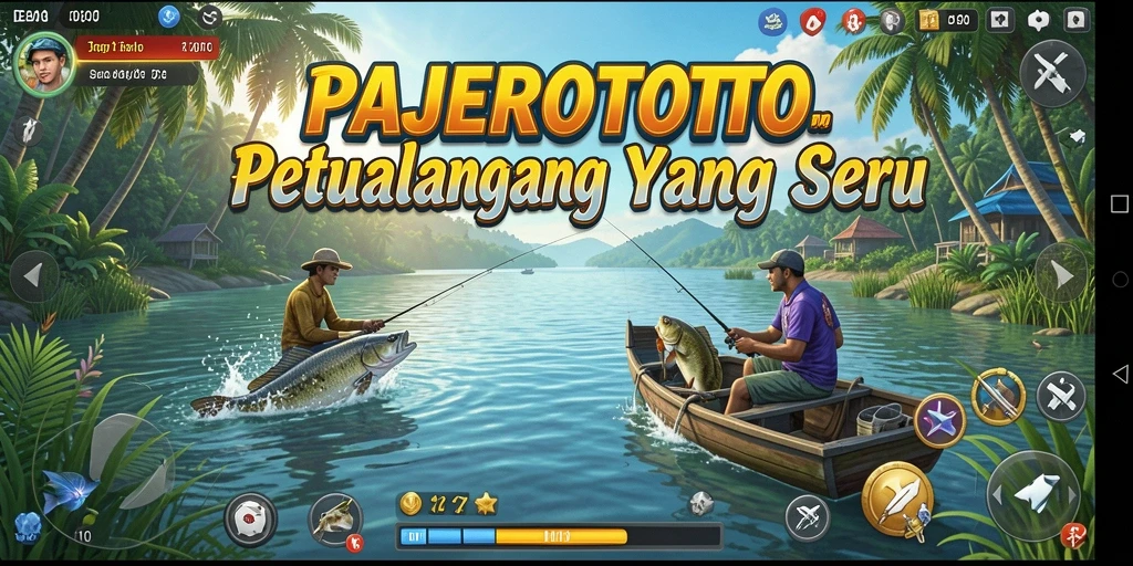 Gameplay memancing yang menarik dalam PAJEROTOTO dengan ikan beragam.