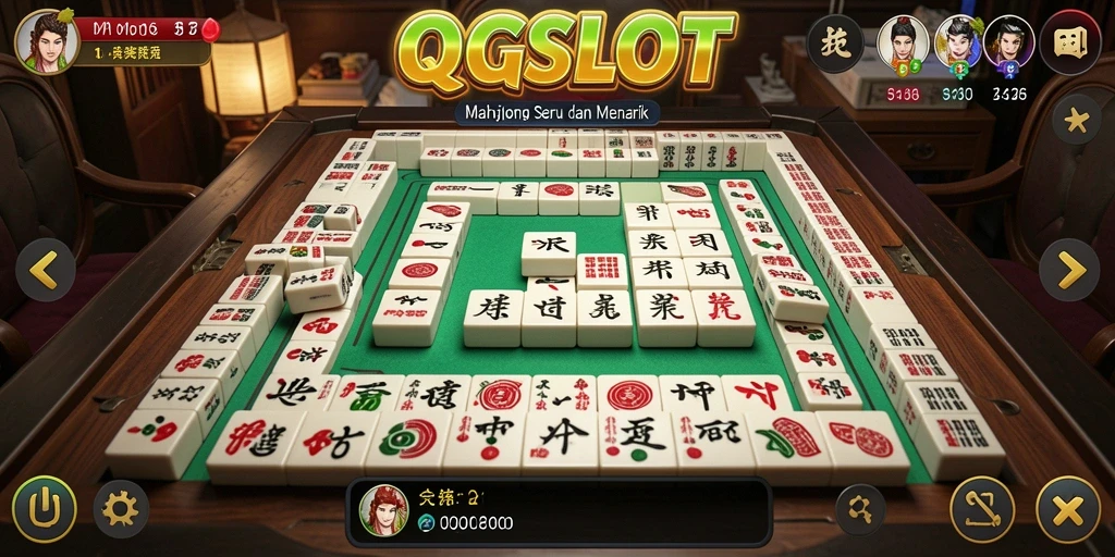 Screenshot gameplay QQSLOT menampilkan aksi permainan Mahjong yang seru.
