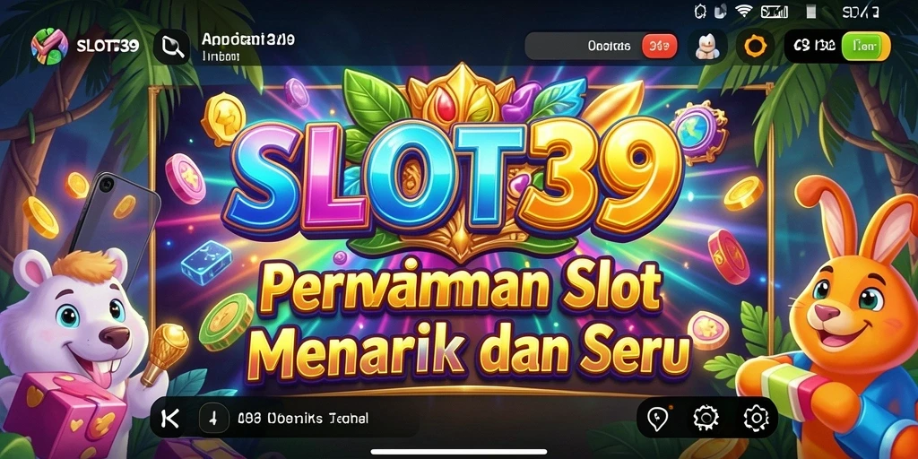 Screenshot SLOT39 menampilkan gameplay slot yang mendebarkan dan grafis warna-warni.