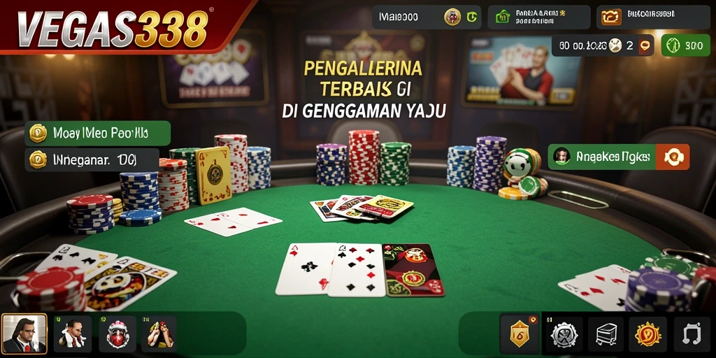 Tampilan gameplay poker yang mendebarkan di VEGAS338.
